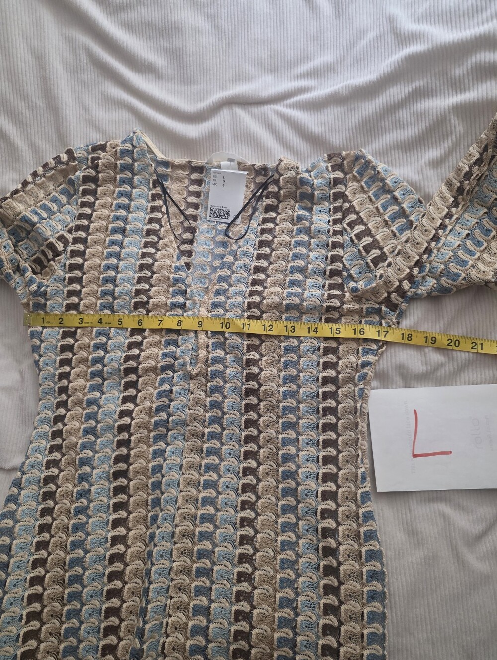 H&M Crochet-Look Maxi Dress Light beige/patterned Bnwt Unlined See-through - Picture 5 of 16